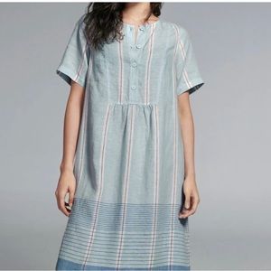 Wrap London Linen Striped Dress Size 4